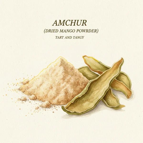 Dried Mango Powder botanical illustration