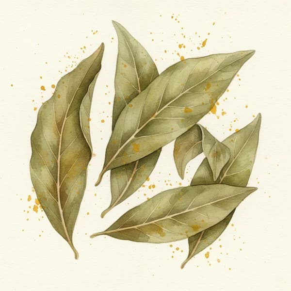 Bay Leaf botanical illustration