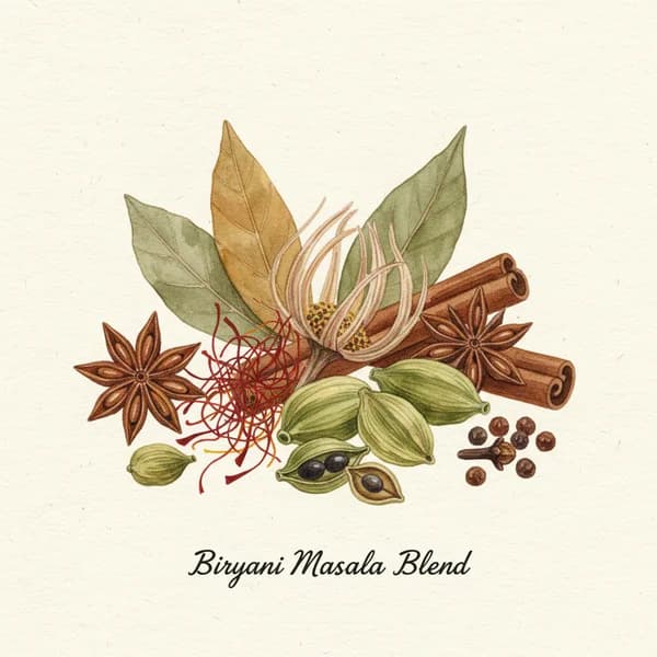 Biryani Masala botanical illustration