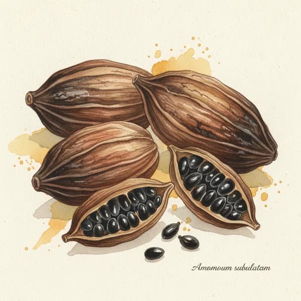 Black Cardamom botanical illustration