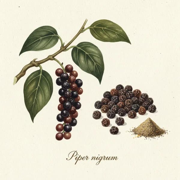 Black Pepper botanical illustration
