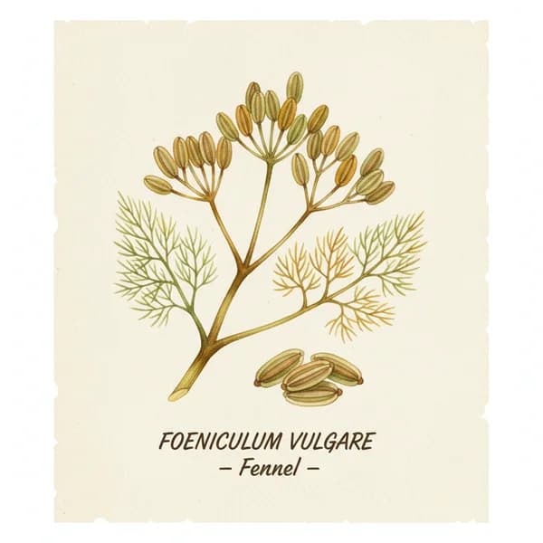 Fennel Seeds botanical illustration