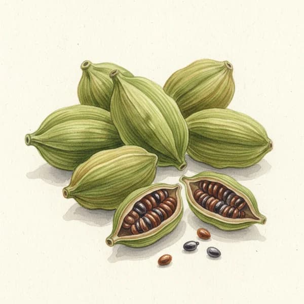 Green Cardamom botanical illustration
