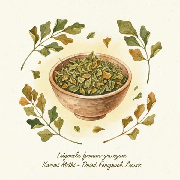 Dried Fenugreek Leaves botanical illustration