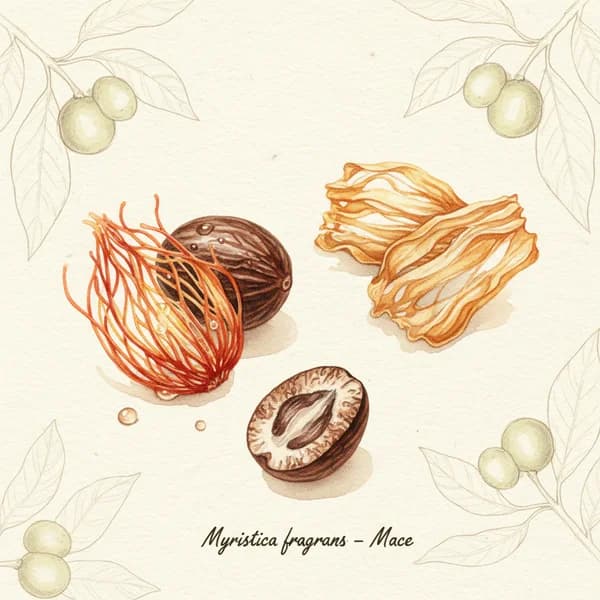 Mace botanical illustration