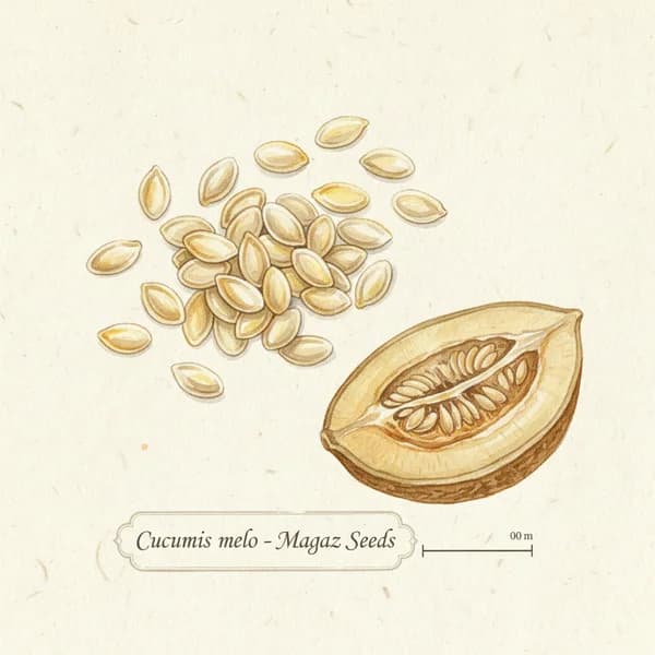 Melon Seeds botanical illustration