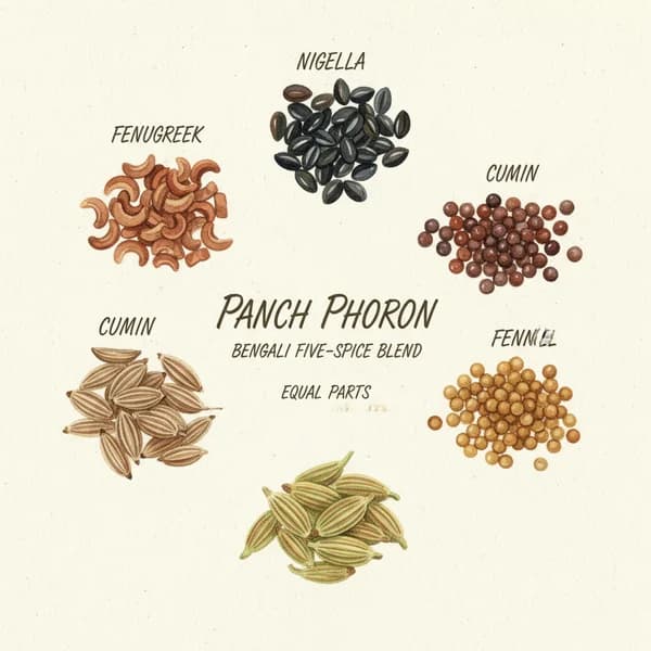 Panch Phoron botanical illustration