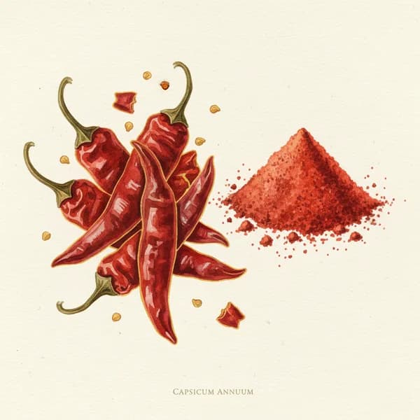 Red Chili Powder botanical illustration