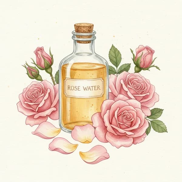 Rose Water botanical illustration