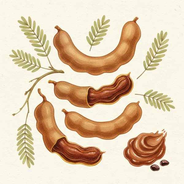Tamarind botanical illustration