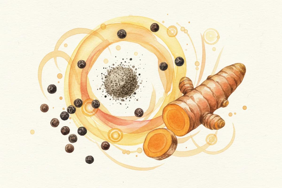 Black peppercorns and ground pepper on a wooden surface with a pepper grinder